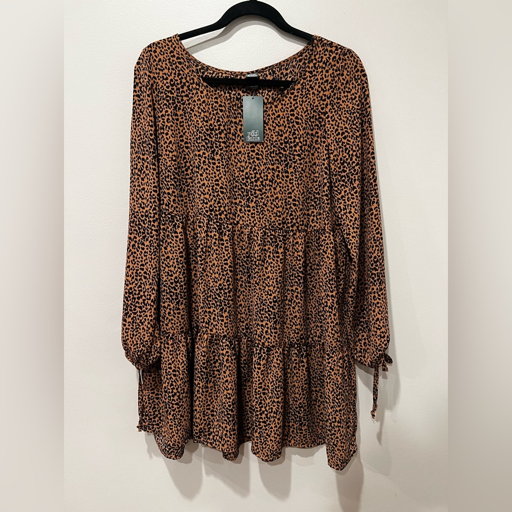 Wild Fable NWT Tie Sleeve Animal Print Dress